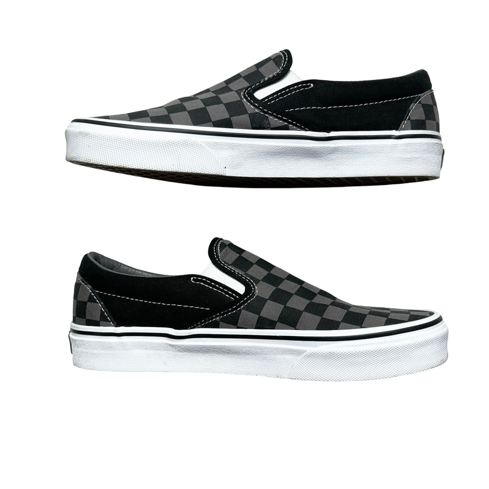 Vans Classic Slip-On Checkerboard in Black and Gray - Picture 3 of 8